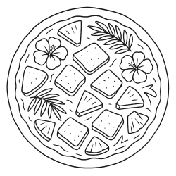 Desenho de Pizza para colorir e imprimir: número 9