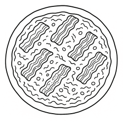 Desenho de Pizza para colorir e imprimir: número 13