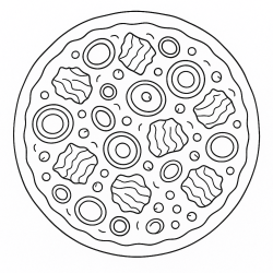 Desenho de Pizza para colorir e imprimir: número 15
