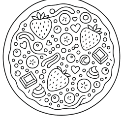 Desenho de Pizza para colorir e imprimir: número 17