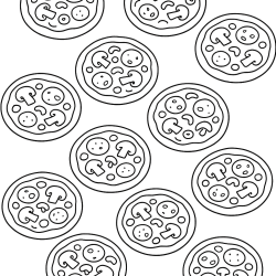 Desenho de Pizza para colorir e imprimir: número 18