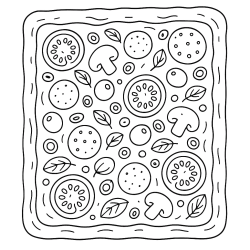 Desenho de Pizza para colorir e imprimir: número 19