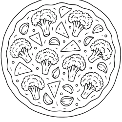 Desenho de Pizza para colorir e imprimir: número 20