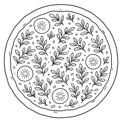 Desenho de Pizza para colorir e imprimir: número 23