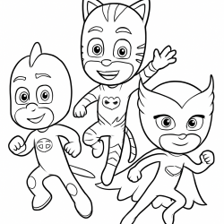 Desenho de Pj Masks para colorir e imprimir: número 3