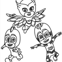 Desenho de Pj Masks para colorir e imprimir: número 6