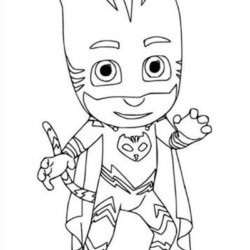 Desenho de Pj Masks para colorir e imprimir: número 8