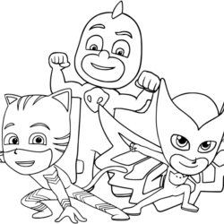 Desenho de Pj Masks para colorir e imprimir: número 10