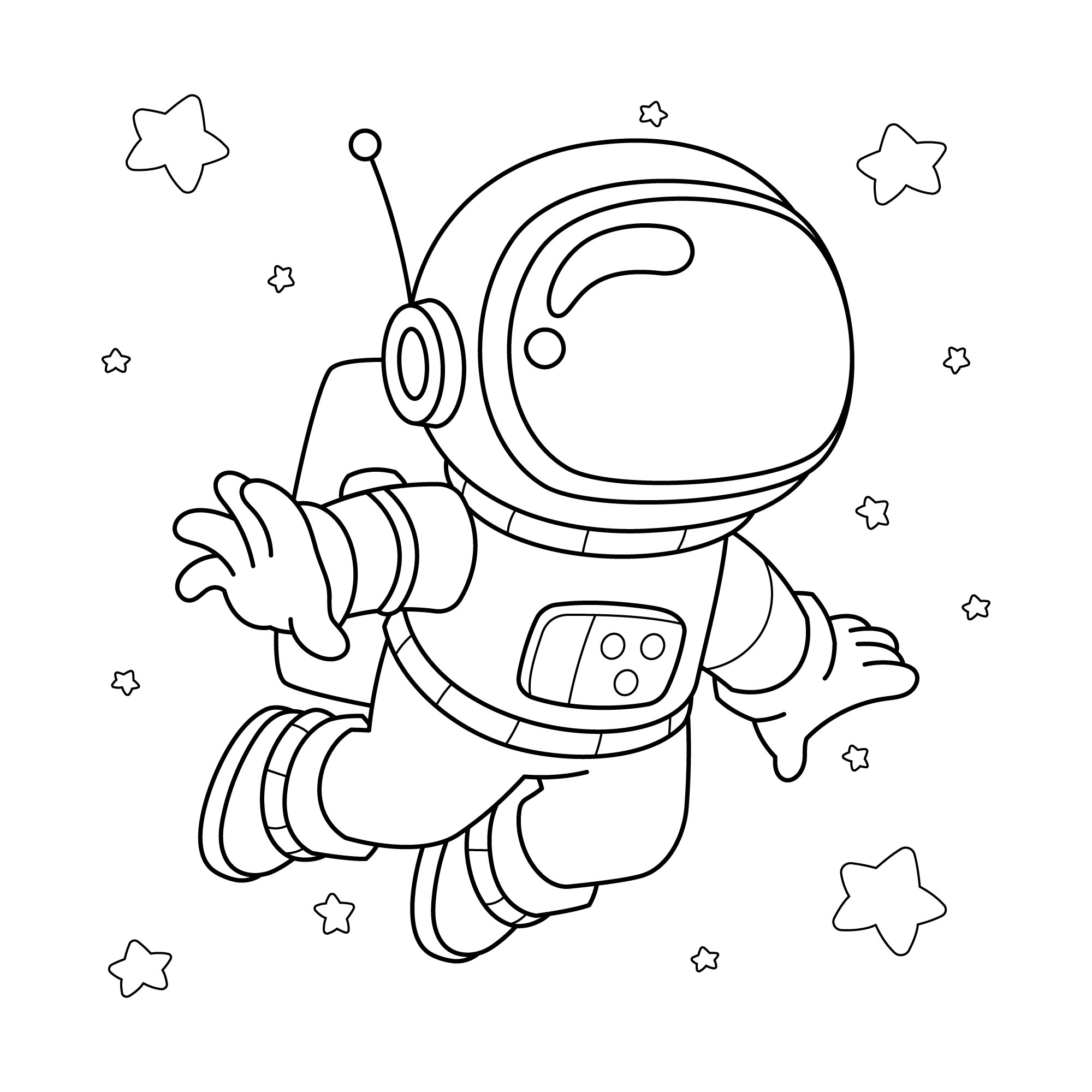 Desenho de Planetas para colorir e imprimir: número 1