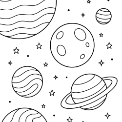 Desenho de Planetas para colorir e imprimir: número 3