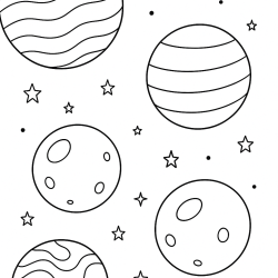 Desenho de Planetas para colorir e imprimir: número 4