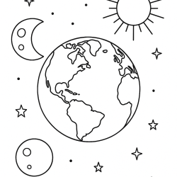 Desenho de Planetas para colorir e imprimir: número 5