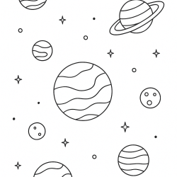 Desenho de Planetas para colorir e imprimir: número 8