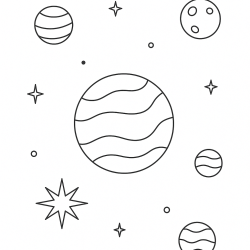 Desenho de Planetas para colorir e imprimir: número 9