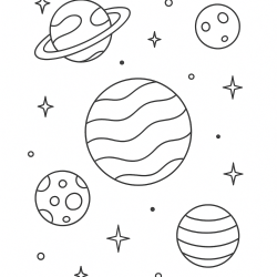 Desenho de Planetas para colorir e imprimir: número 10