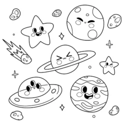 Desenho de Planetas para colorir e imprimir: número 12