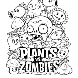 Desenho de Plants Vs Zombies para colorir e imprimir: número 16