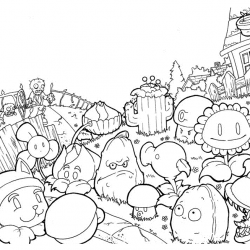 Desenho de Plants Vs Zombies para colorir e imprimir: número 25
