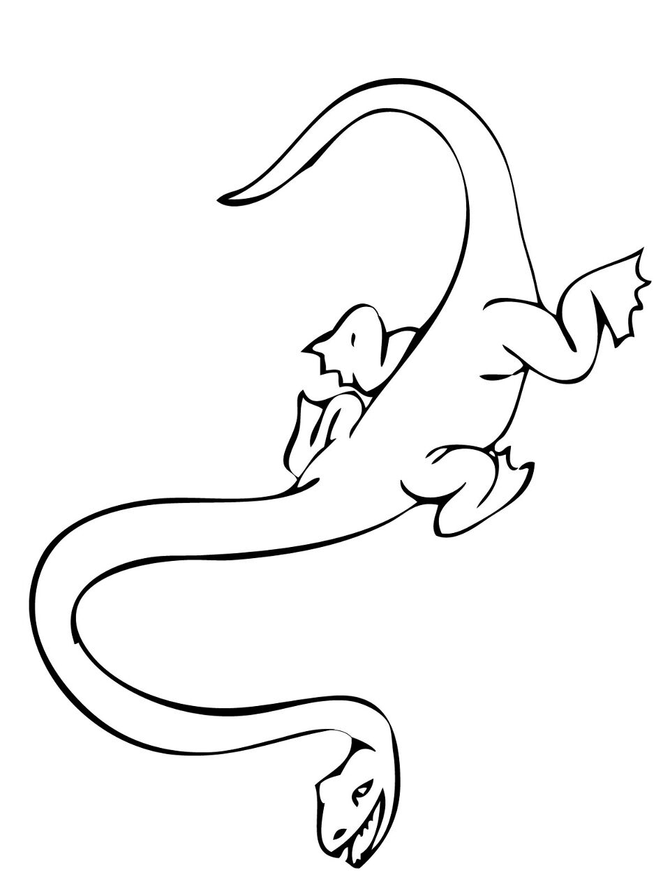 Desenho de Plesiossauro para colorir e imprimir: número 6