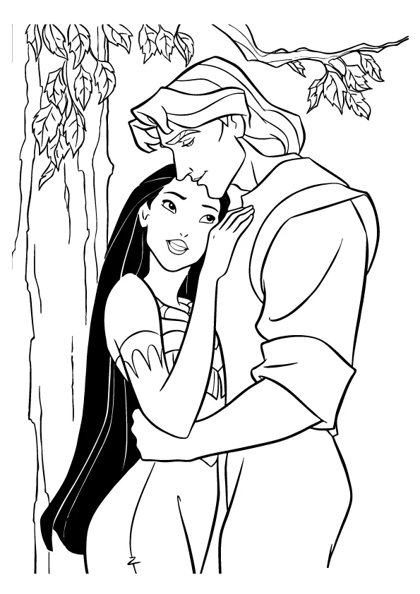 Desenho de Pocahontas para colorir e imprimir: número 2