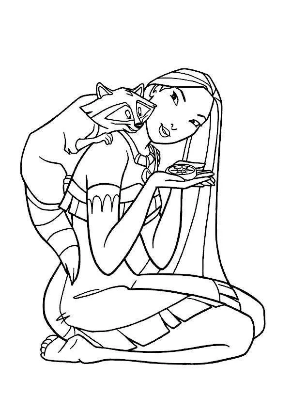 Desenho de Pocahontas para colorir e imprimir: número 8