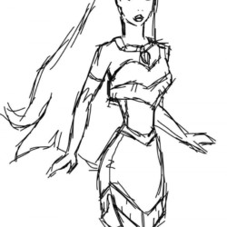 Desenho de Pocahontas para colorir e imprimir: número 9
