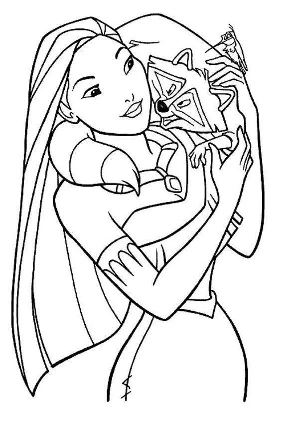Desenho de Pocahontas para colorir e imprimir: número 10