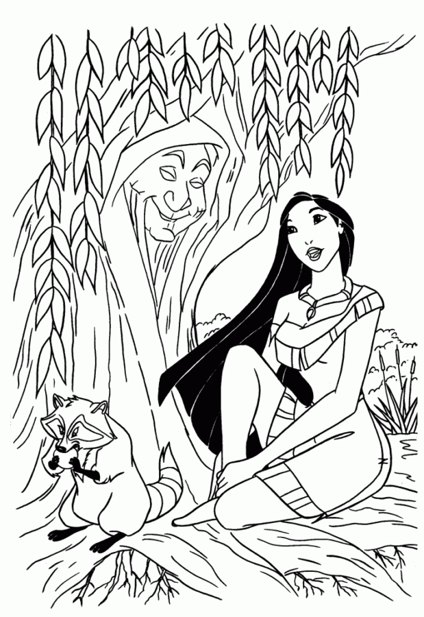 Desenho de Pocahontas para colorir e imprimir: número 12