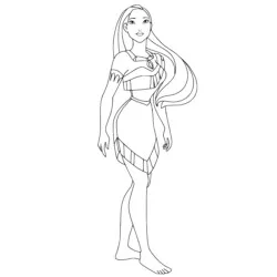 Desenho de Pocahontas para colorir e imprimir: número 16