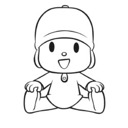 Desenho de Pocoyo para colorir e imprimir: número 3