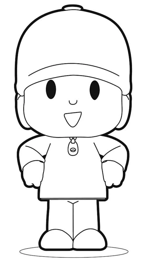 Desenho de Pocoyo para colorir e imprimir: número 4