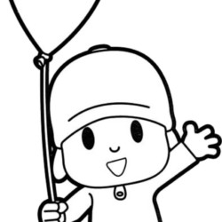 Desenho de Pocoyo para colorir e imprimir: número 7