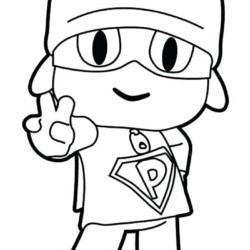 Desenho de Pocoyo para colorir e imprimir: número 8
