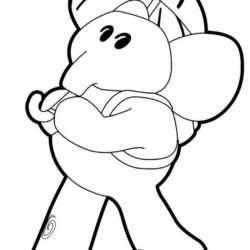 Desenho de Pocoyo para colorir e imprimir: número 9