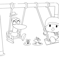 Desenho de Pocoyo para colorir e imprimir: número 10