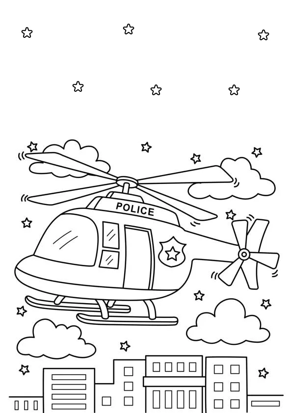 Desenho de Policia para colorir e imprimir: número 6