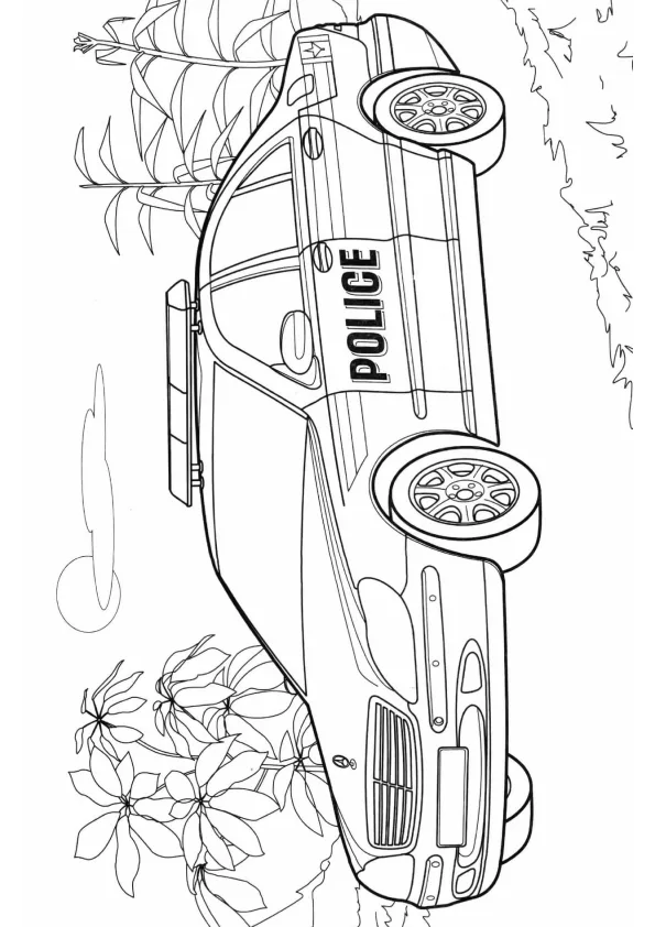 Desenho de Policia para colorir e imprimir: número 7