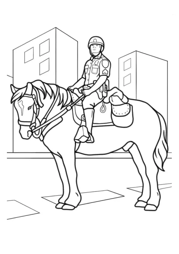 Desenho de Policia para colorir e imprimir: número 8