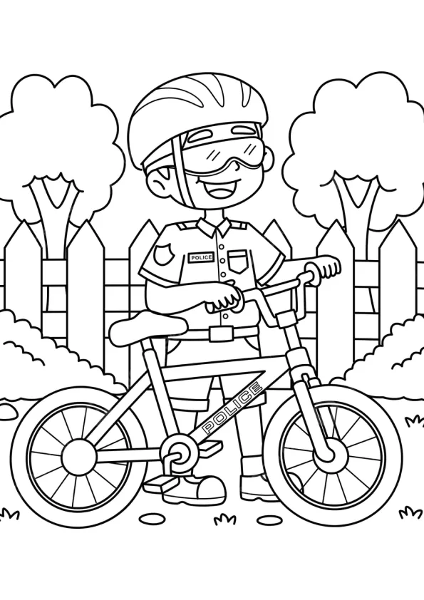 Desenho de Policia para colorir e imprimir: número 10