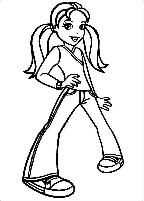 Desenho de Polly Pocket para colorir e imprimir: número 4