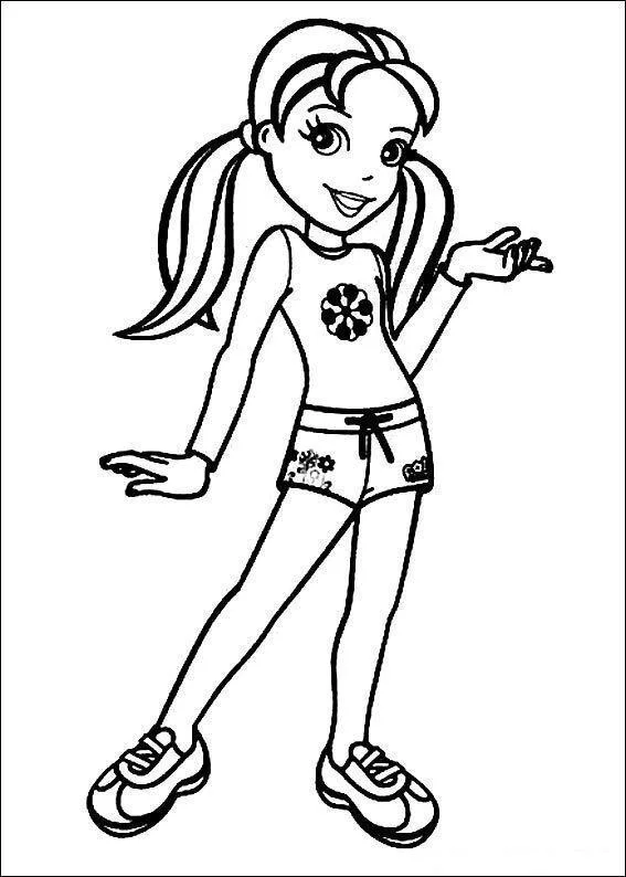 Desenho de Polly Pocket para colorir e imprimir: número 5