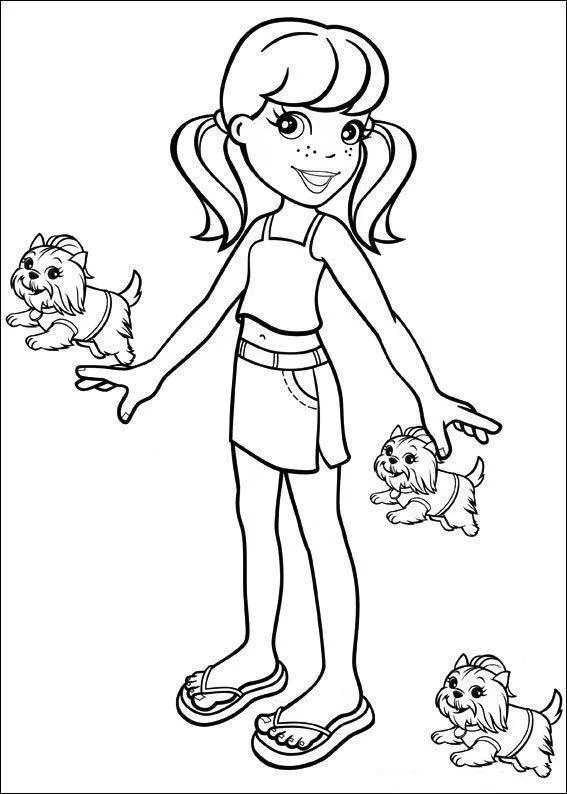 Desenho de Polly Pocket para colorir e imprimir: número 8