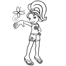 Desenho de Polly Pocket para colorir e imprimir: número 14