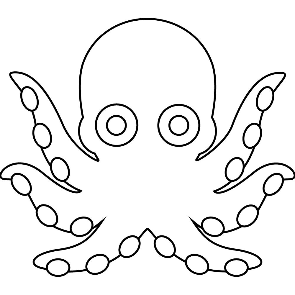 Desenho de Polvo para colorir e imprimir: número 8