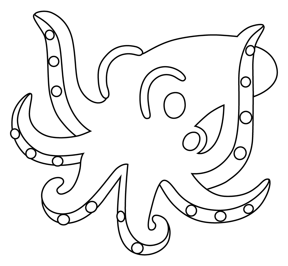 Desenho de Polvo para colorir e imprimir: número 9