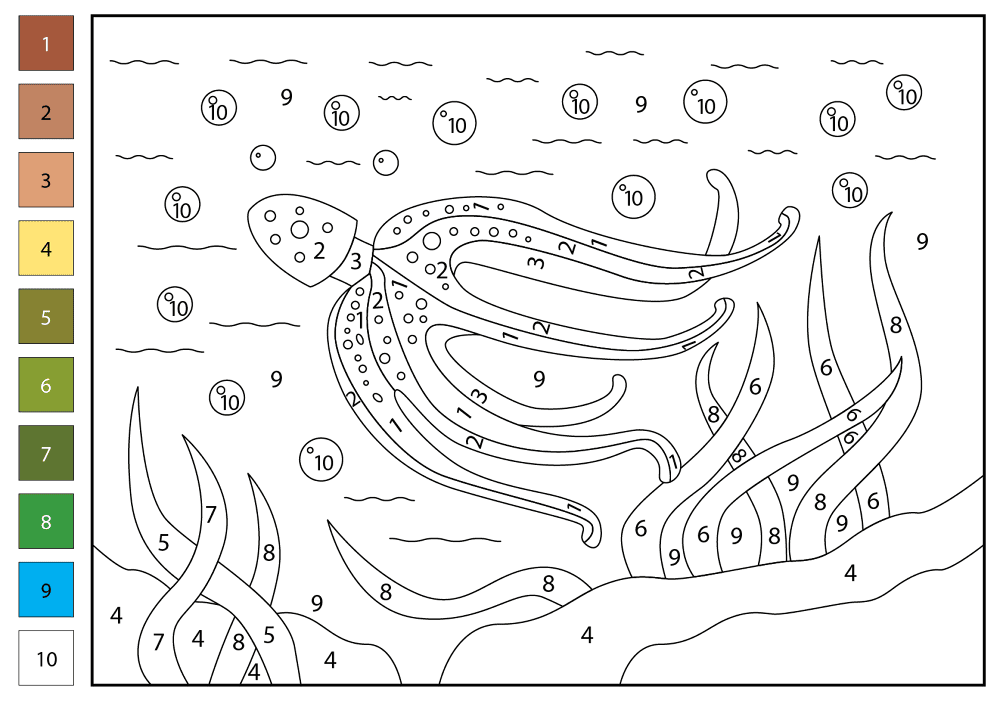 Desenho de Polvo para colorir e imprimir: número 13