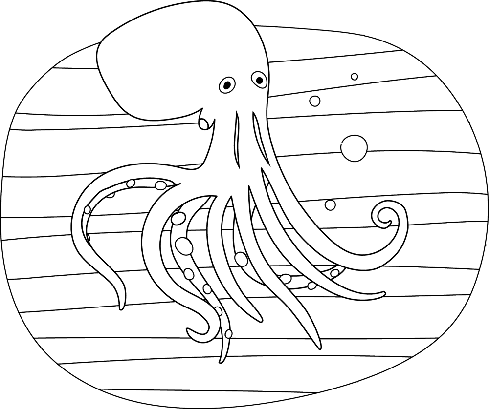 Desenho de Polvo para colorir e imprimir: número 14
