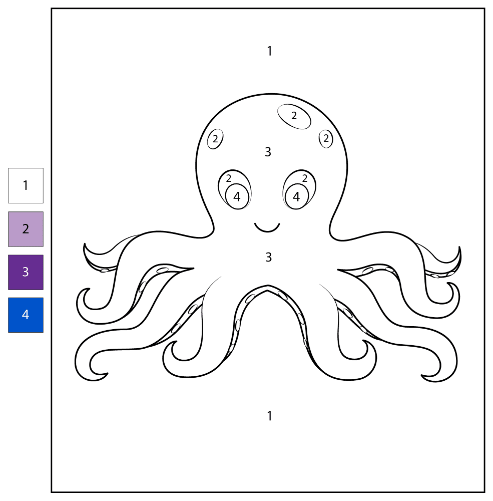 Desenho de Polvo para colorir e imprimir: número 18