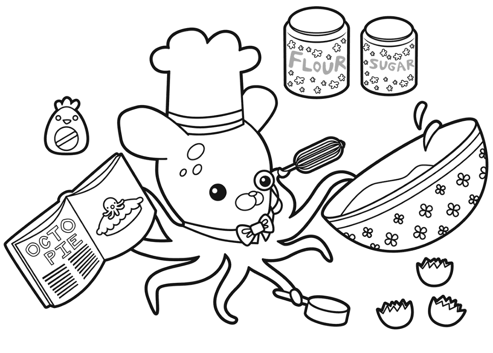 Desenho de Polvo para colorir e imprimir: número 34