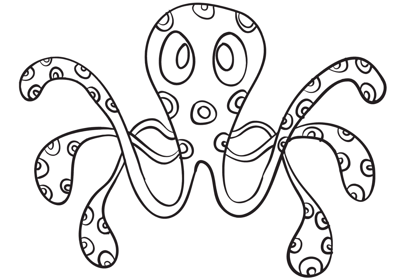 Desenho de Polvo para colorir e imprimir: número 41